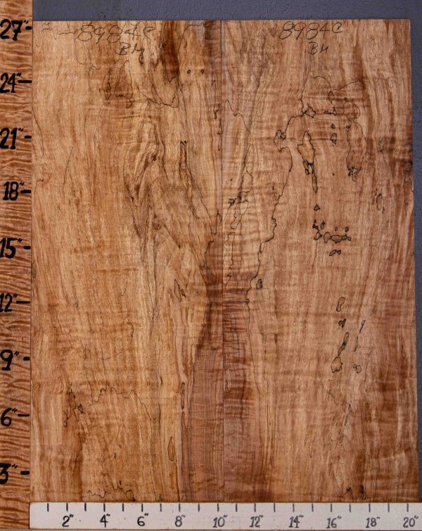 5A Spalted Curly Maple Bookmatch Microlumber 20"1/2 X 22" X 1/2 (NWT-8984C)