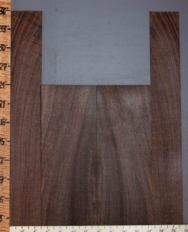 Musical Marbled Curly Claro Walnut Vertical Grain Back and Side 4 Board Set 27"1/2 X 36" X .155" (NWT-9621C) Backs: 17"3/4 X 23" X .155" Sides: 10" X 36" X .130" - Image 2