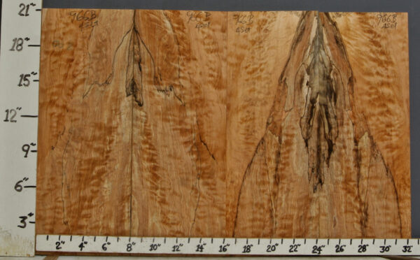 AAAAA SPALTED QUILT MAPLE MICRO LUMBER 4 BOARD SET 31"1/2 X 21" X 1/2 (NWT966B)