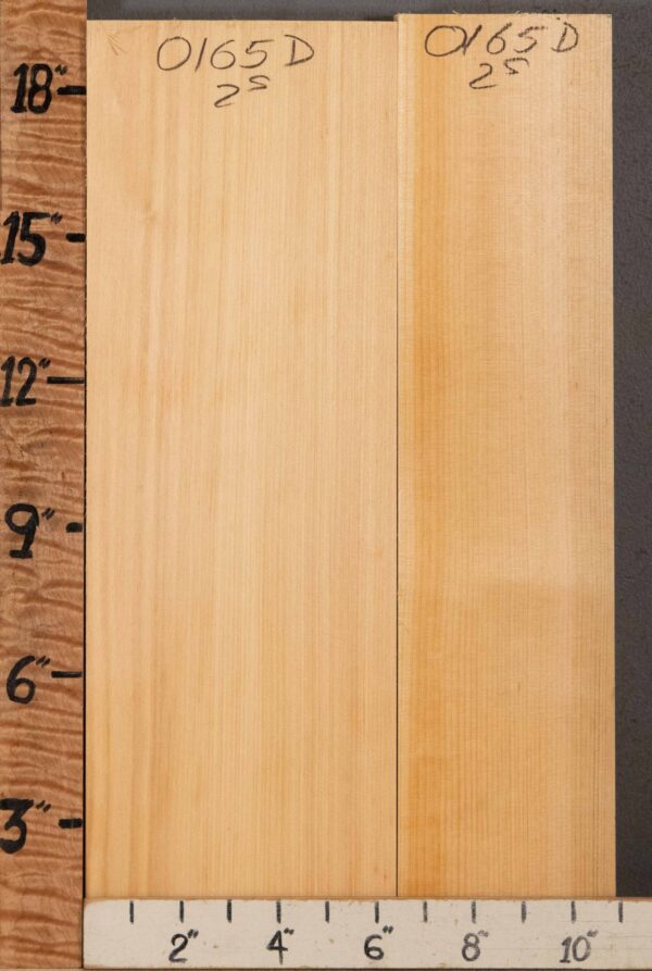 5A Block Old Growth Port Orford White Cedar Vertical Grain 2 Board Set 15"1/2 X 16" X 1"7/8 (NWT-0164D)