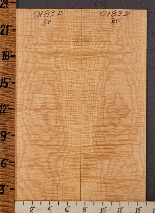 Musical Microlumber Curly Maple Bookmatch 15" X 23" X 1/4" (NWT-0183D)