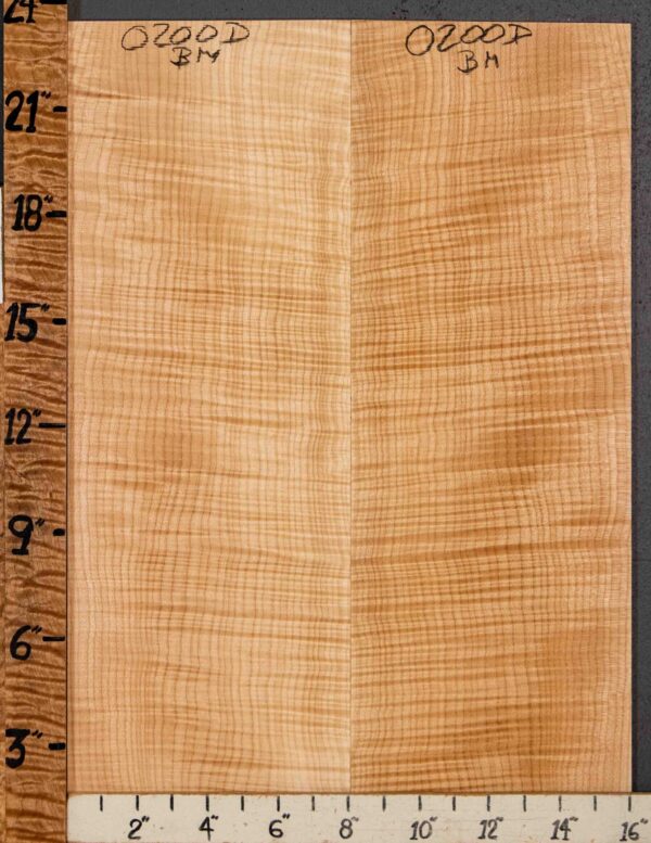 Musical Microlumber Curly Maple Vertical Grain Bookmatch 16" X 23" X 1/4" (NWT-0200D) - Image 2