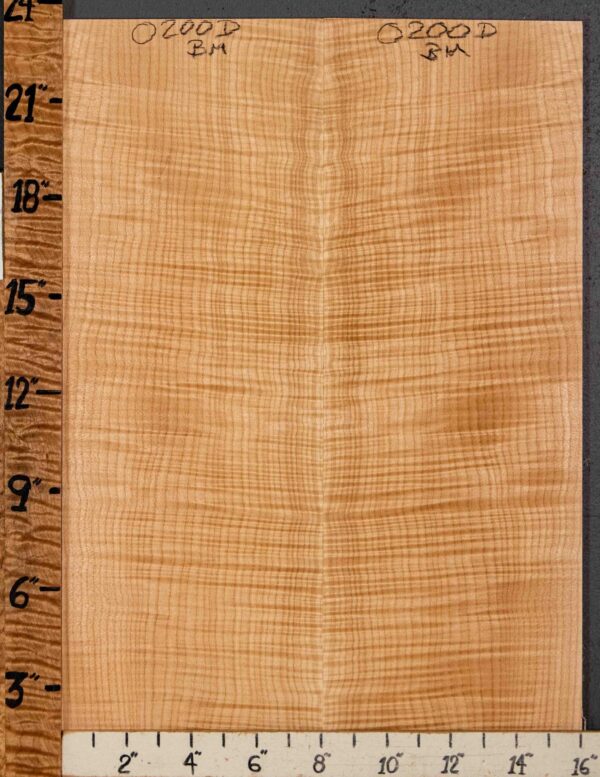 Musical Microlumber Curly Maple Vertical Grain Bookmatch 16" X 23" X 1/4" (NWT-0200D)