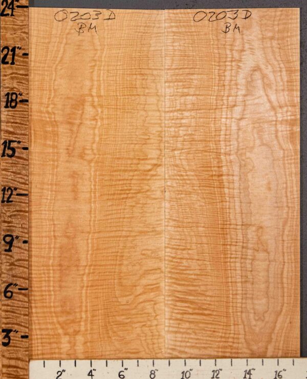 Musical Microlumber Curly Maple Vertical Grain Bookmatch 17"1/2 X 23" X 1/4" (NWT-0203D) - Image 2