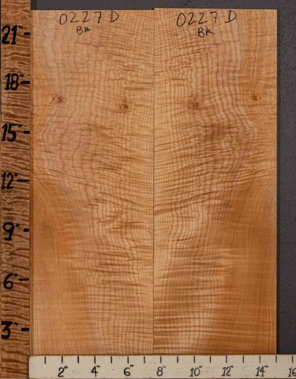 Musical Microlumber Curly Maple Vertical Grain Bookmatch 15"1/8 X 22" X 1/4" (NWT-0227D) - Image 2