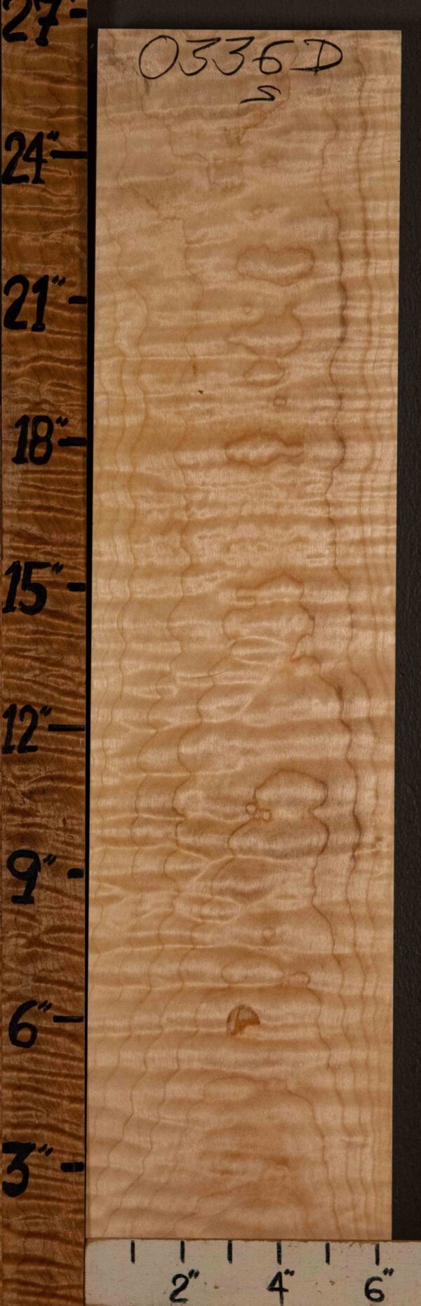 Musical Billet Curly Maple 6"1/4 X 26" X 1"1/2 (NWT-0336D)