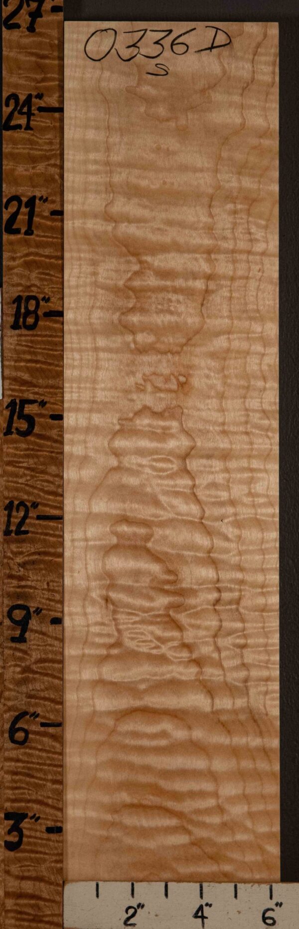 Musical Billet Curly Maple 6"1/4 X 26" X 1"1/2 (NWT-0336D) - Image 2