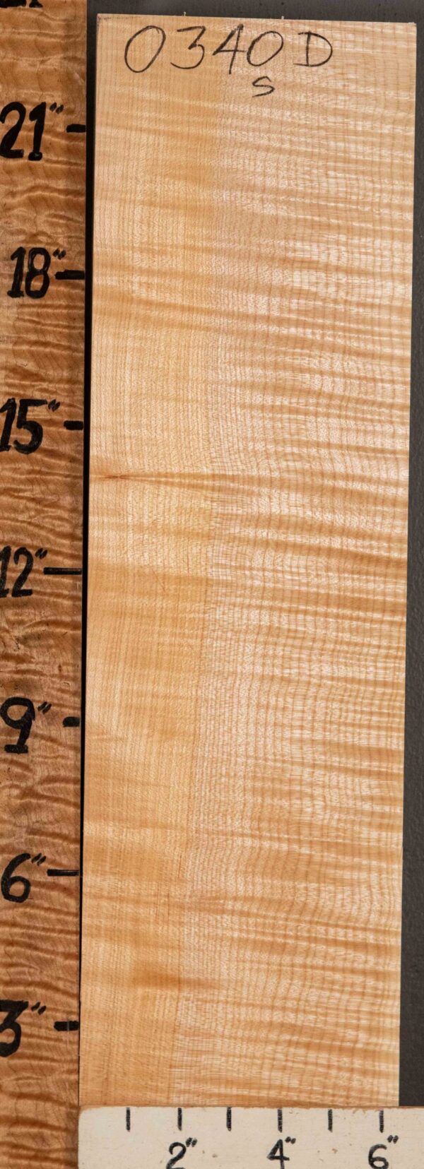 Musical Billet Curly Maple Vertical Grain 6"3/8 X 23" X 3" (NWT-0340D) - Image 2