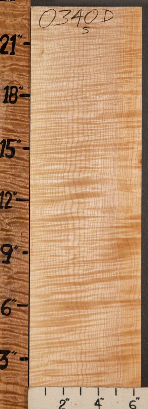 Musical Billet Curly Maple Vertical Grain 6"3/8 X 23" X 3" (NWT-0340D)