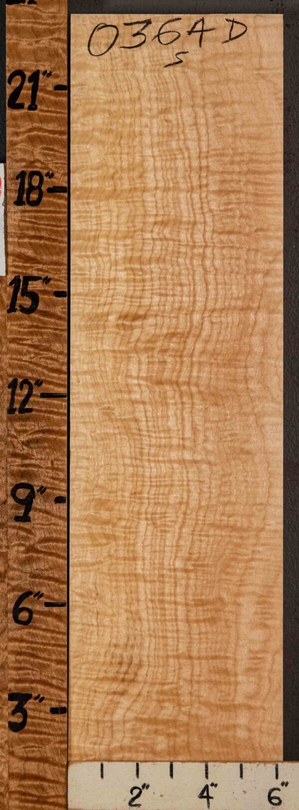 Musical Billet Curly Maple 6"1/4 X 23" X 2" (NWT-0364D) - Image 2