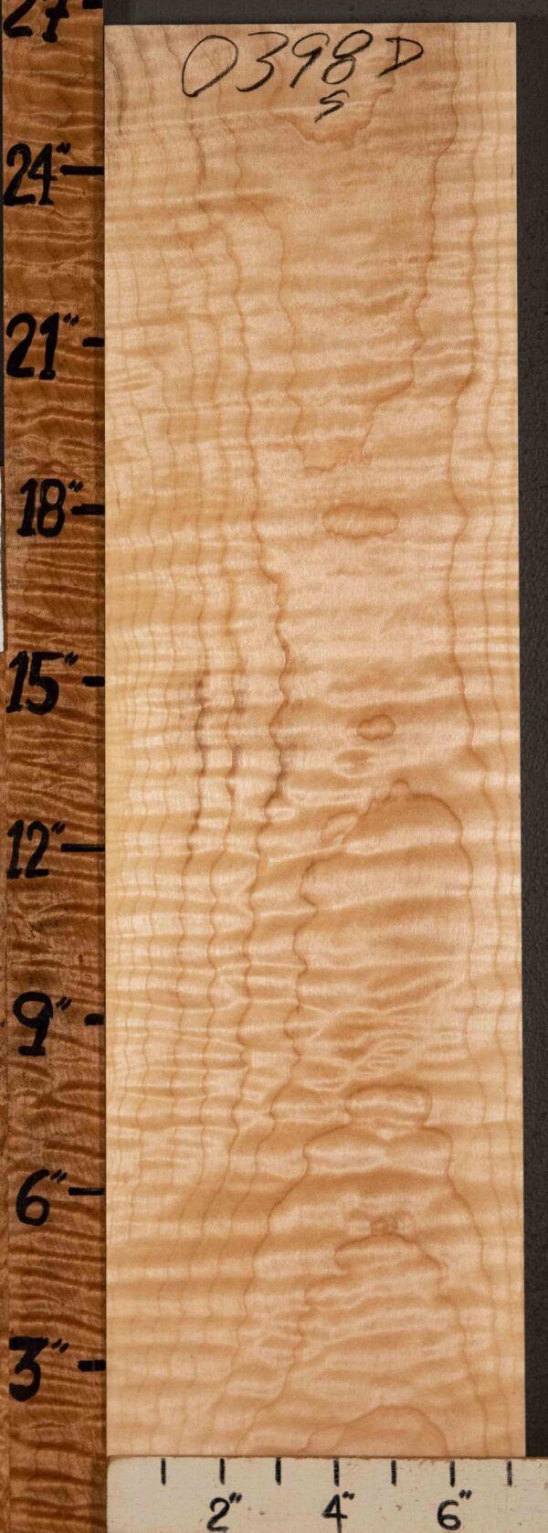 Musical Billet Curly Maple 7"1/4 X 26" X 1"1/4 (NWT-0398D) - Image 2