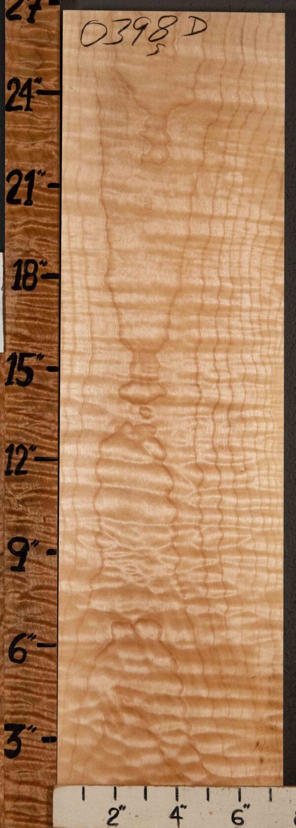 Musical Billet Curly Maple 7"1/4 X 26" X 1"1/4 (NWT-0398D)