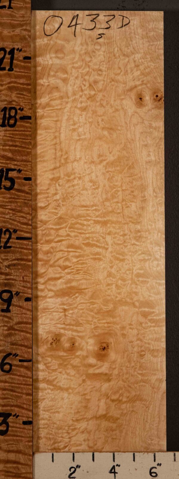 Musical Billet Quilted Maple 6"1/2 X 23" X 1"1/2 (NWT-0433D)