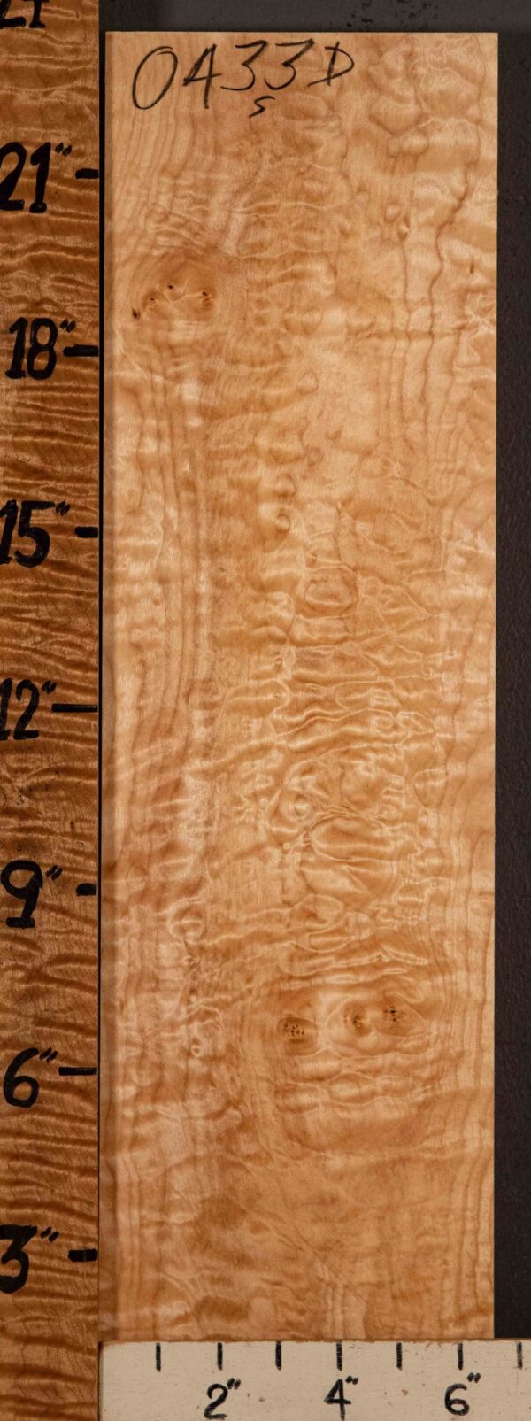 Musical Billet Quilted Maple 6"1/2 X 23" X 1"1/2 (NWT-0433D) - Image 2