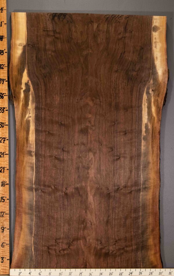 5A Marbled Claro Walnut Bookmatch with Live Edge 30" X 53" X 4/4" (NWT-9916C)