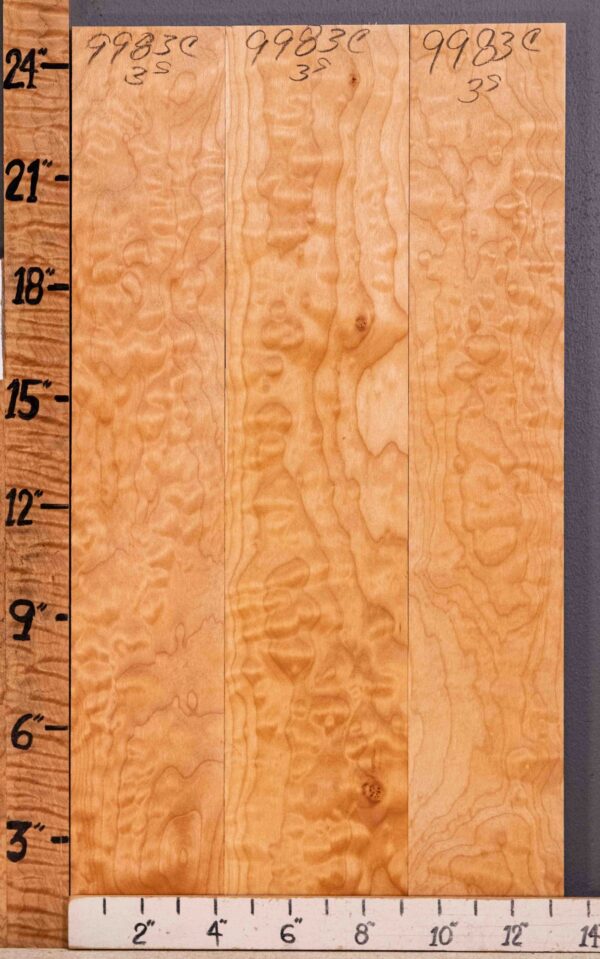 Musical Quilted Maple 3 Board Set 13"1/4 X 24" X 4/4" (NWT-9983C)