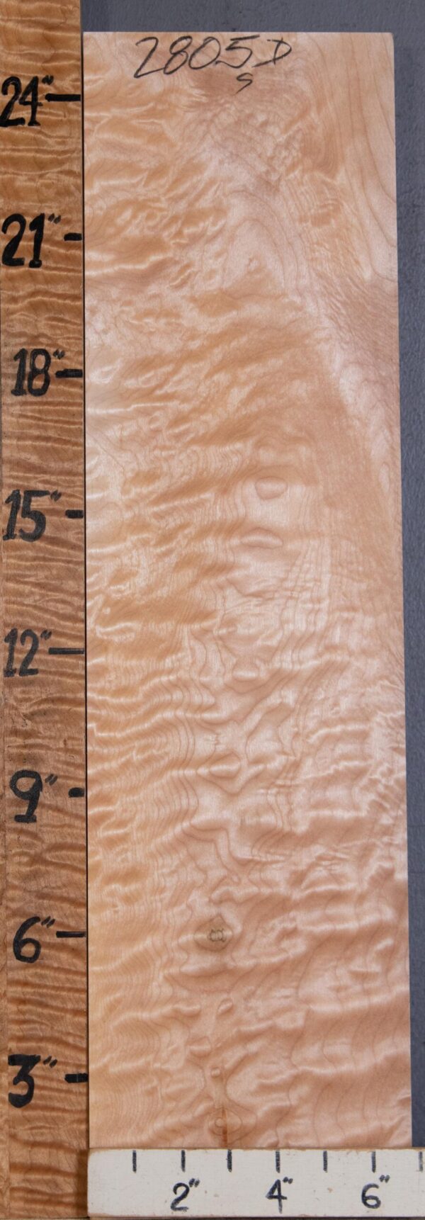 Musical Billet Quilted Maple Lumber 6"3/4 X 25" X 1"5/8 (NWT-2805D) - Image 2