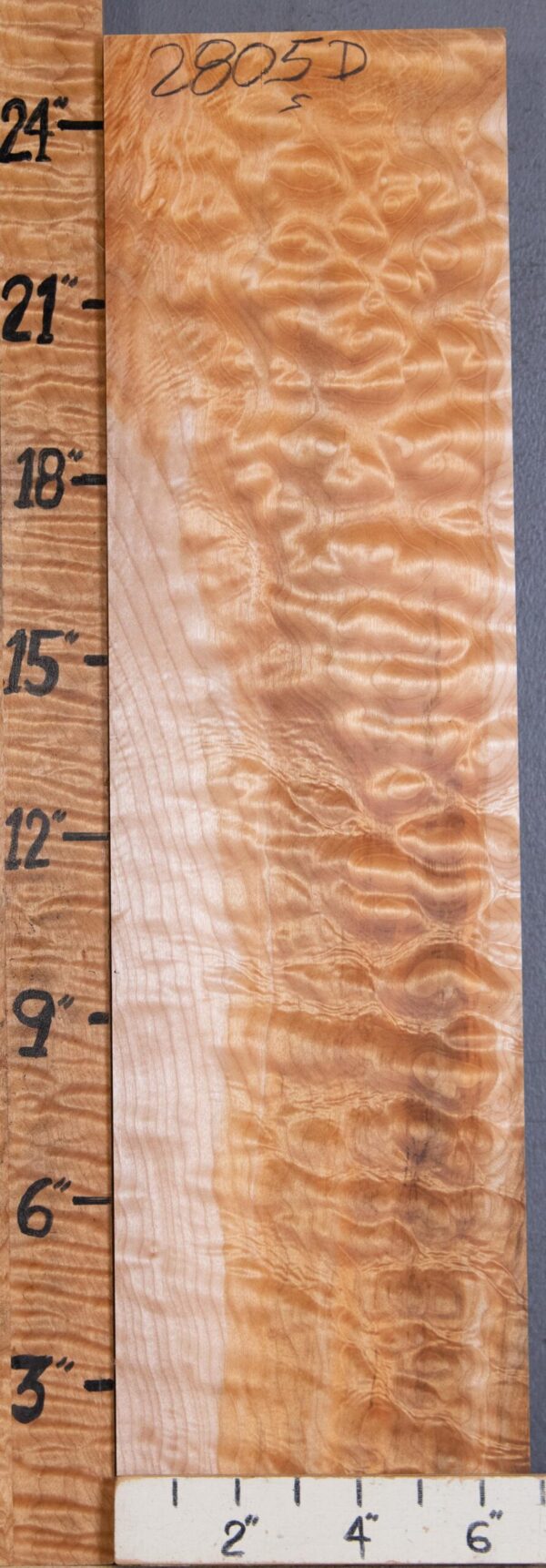 Musical Billet Quilted Maple Lumber 6"3/4 X 25" X 1"5/8 (NWT-2805D)