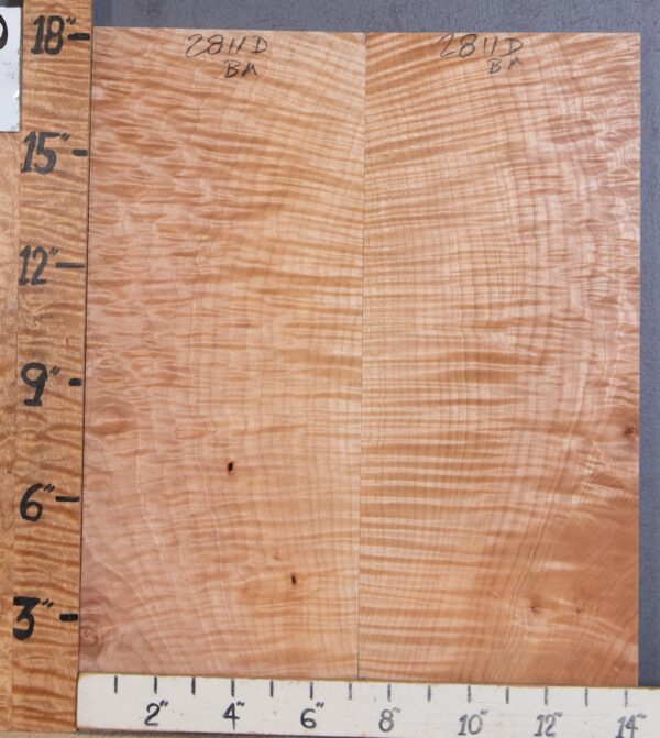 Musical Billet Curly Maple Bookmatch Lumber 14"1/4 X 18" X 1" (NWT-2811D) - Image 2