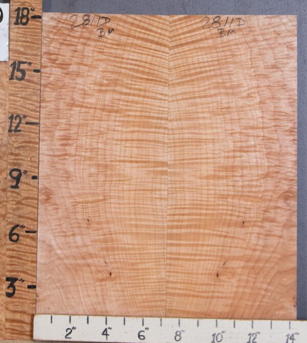 Musical Billet Curly Maple Bookmatch Lumber 14"1/4 X 18" X 1" (NWT-2811D)