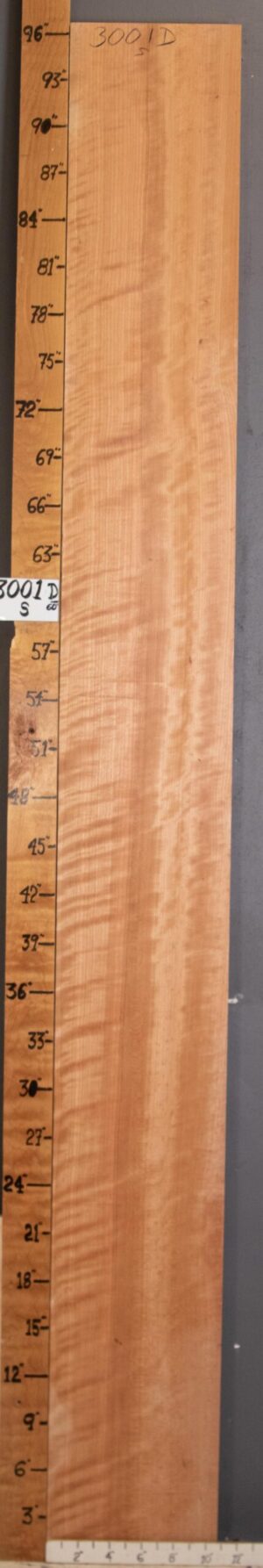 1-13/16x7-1/2x42. Curly Sweeping Figured Cherry Lumber Craft Wood Board