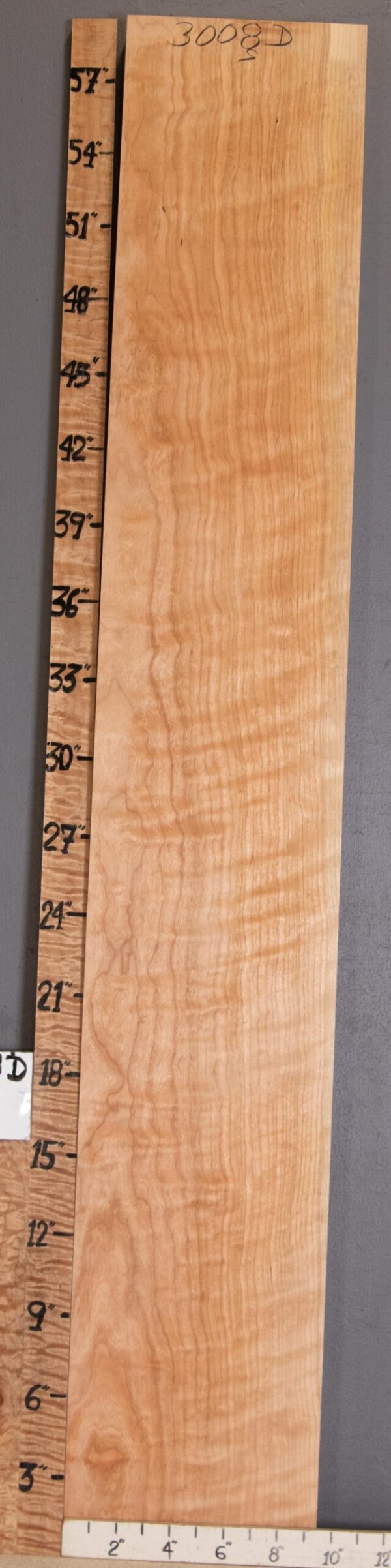 Musical Curly Cherry Lumber 9"1/2 X 59" X 8/4" (NWT-3008D)