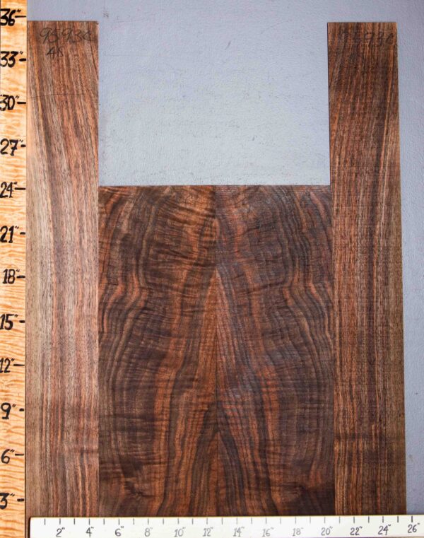 Musical Marbled Curly Claro Walnut Back and Side 4 Board Set 26"1/8 X 35" X .155 (NWT-9593C) Backs: 16"1/4 X 24" X .155" Sides: 9"7/8 X 35" X .155" - Image 2