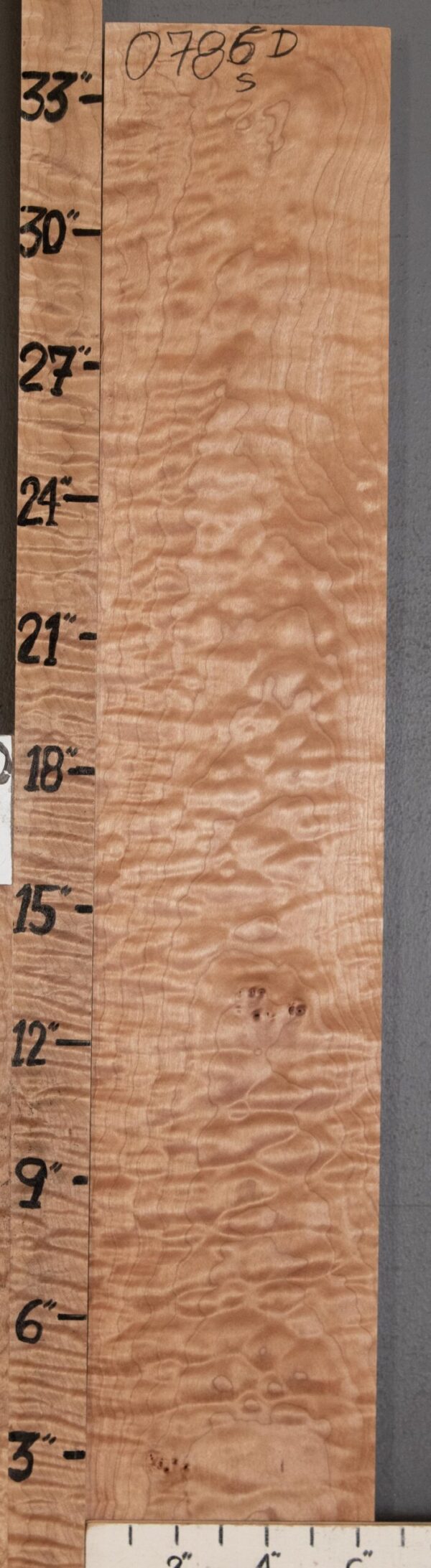 Musical Quilted Maple Side Billet 6"3/8 X 34" X 1"3/4 (NWT-0786D) - Image 2