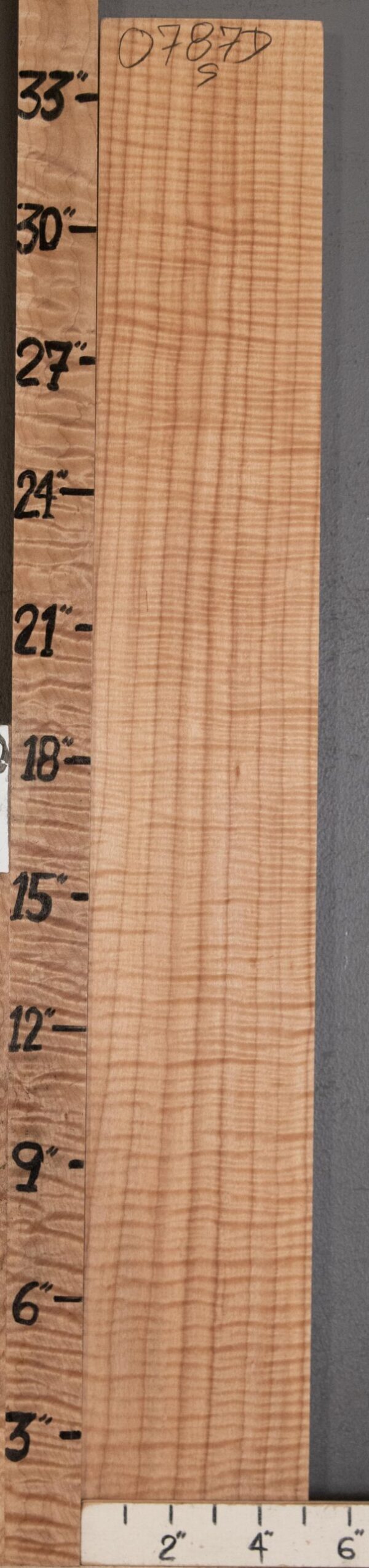 Musical Curly Maple Side Billet Vertical Grain 5" X 34" X 1"3/4 (NWT-0787D) - Image 2