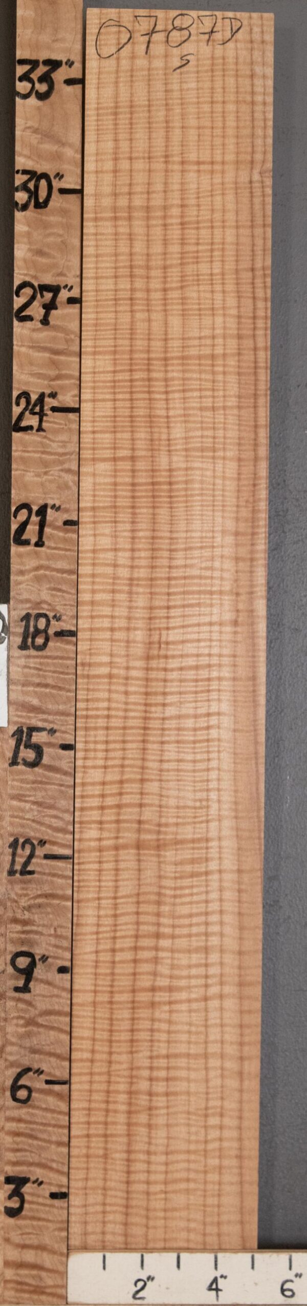 Musical Curly Maple Side Billet Vertical Grain 5" X 34" X 1"3/4 (NWT-0787D)