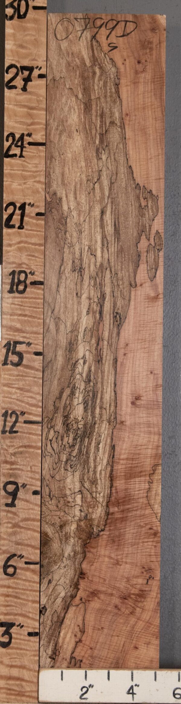 5A Block Spalted Curly Maple 5"1/8 X 29" X 2"5/8 (NWT-0799D)