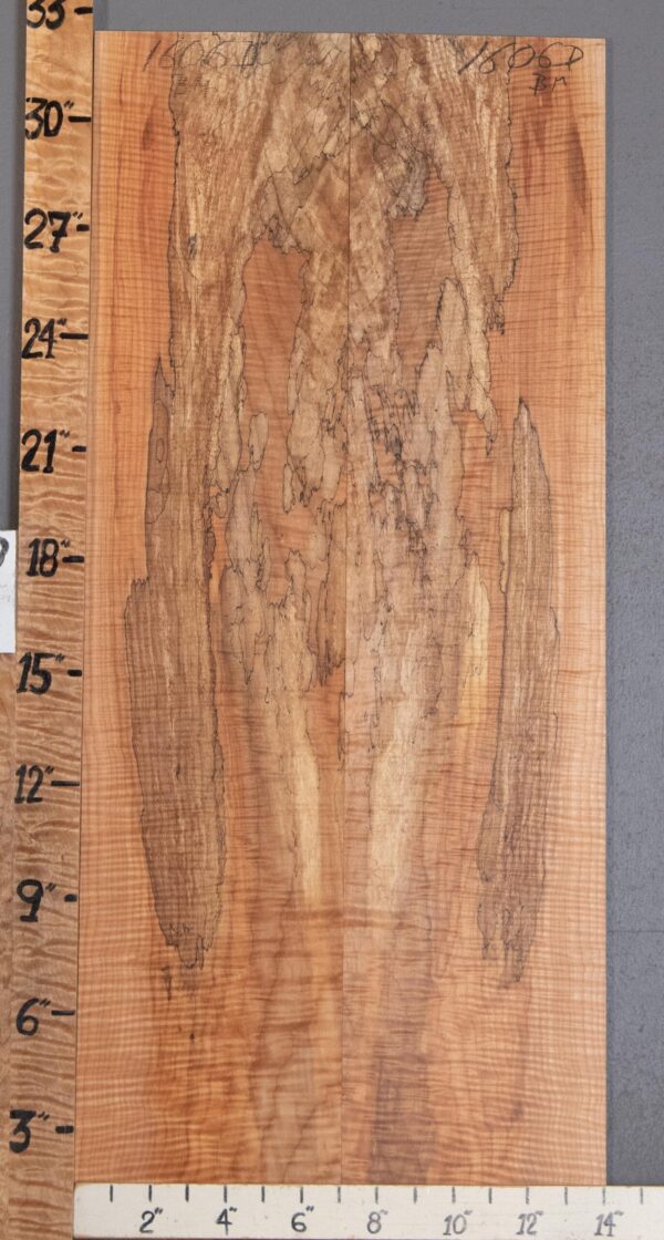 Musical Microlumber Spalted Maple Bookmatch Lumber 14" X 32" X 1/4" (NWT-1606D) - Image 2