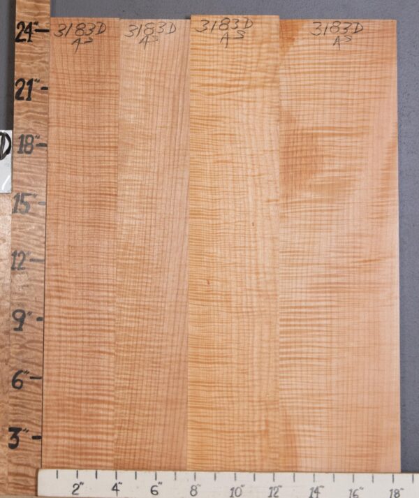 Musical Curly Maple 4 Board Set Lumber 18"1/4 X 24" X 4/4" (NWT-3183D) - Image 2