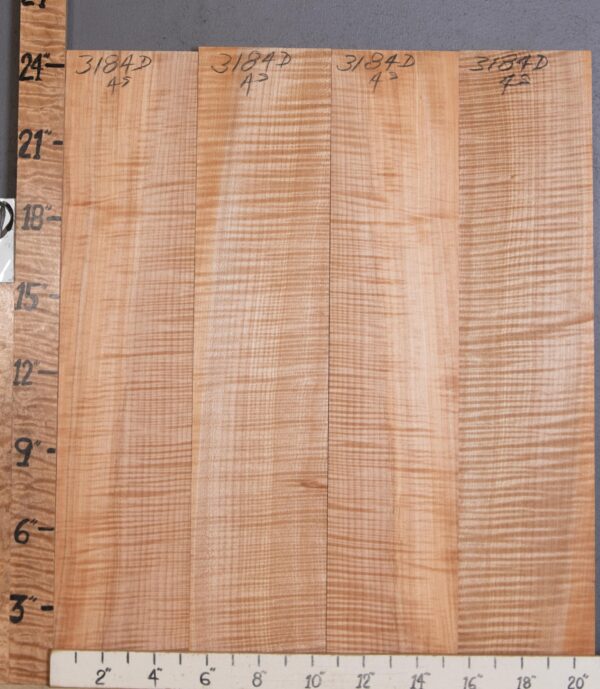 Musical Curly Maple 4 Board Set Lumber 20"3/4 X 24" X 4/4" (NWT-3184D)