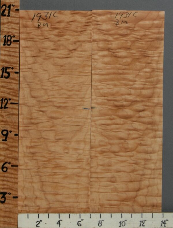 Musical Quilted Maple Bookmatch 13"3/4 X 20" X 3/8 (NWT-1931C)