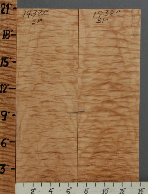 Musical Quilted Maple Bookmatch 13"3/4 X 20" X 3/8 (NWT-1932C)