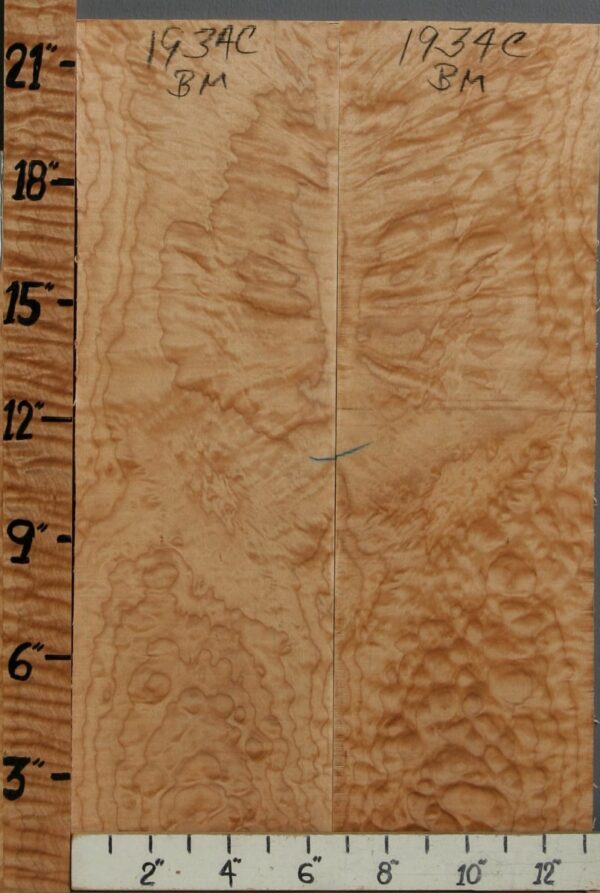 Musical Quilted Maple Bookmatch 13" X 22" X 3/8 (NWT-1934C)