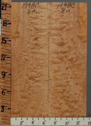 Musical Quilted Maple Bookmatch 13"1/4 X 21" X 3/8 (NWT-1948C)