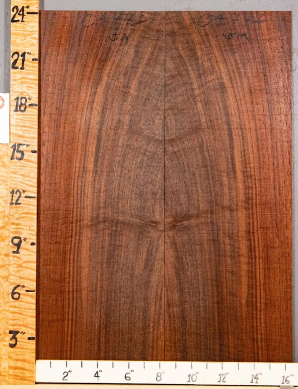 Musical Microlumber Marbled Claro Walnut Bookmatch 16"1/2 X 24" X 1/8" (NWT-0477D)