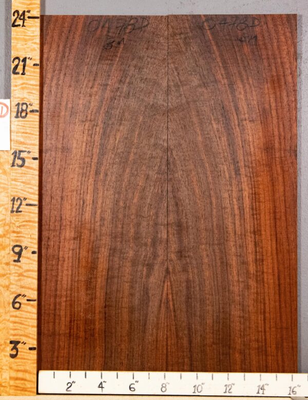 Musical Microlumber Marbled Claro Walnut Bookmatch 16"1/2 X 24" X 1/8" (NWT-0478D)