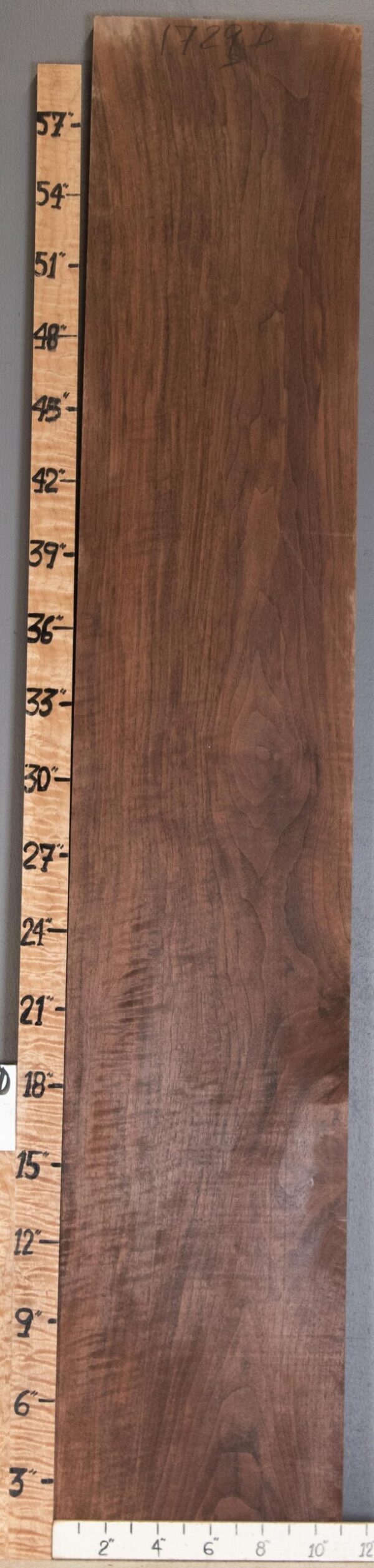 Musical Curly Marbled Claro Walnut Lumber 11" X 61" X 4/4" (NWT-1729D) - Image 2