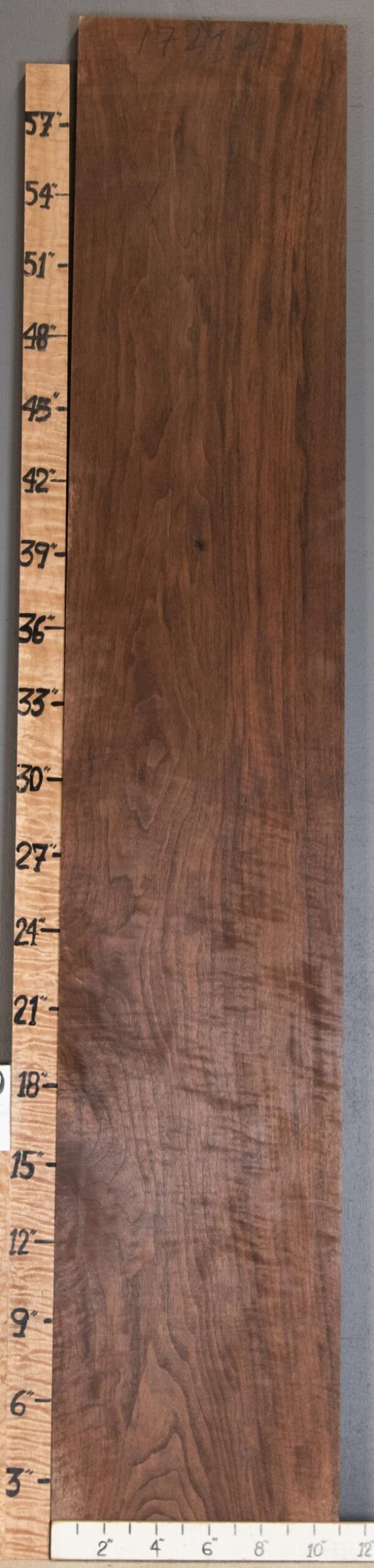 Musical Curly Marbled Claro Walnut Lumber 11" X 61" X 4/4" (NWT-1729D)