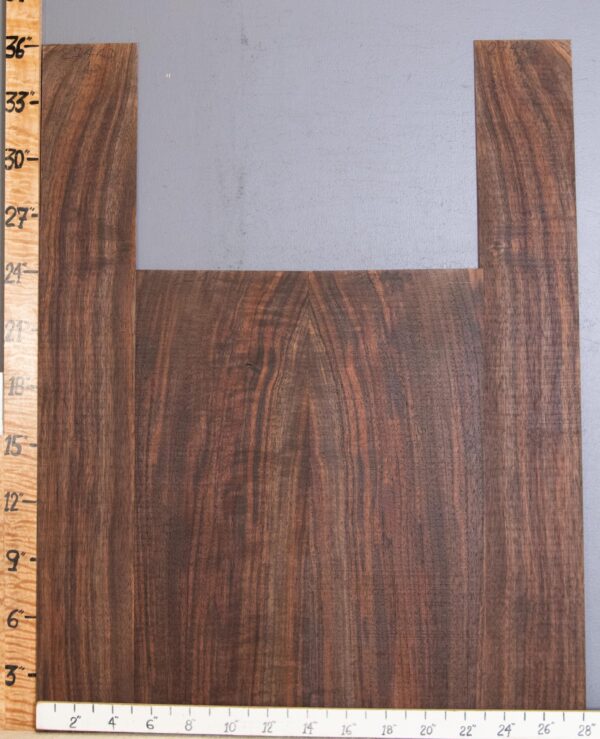 Musical Marbled Claro Walnut Vertical Grain Back and Side Acoustic 4 Piece Set 28" X 36" X .160 Back: 18" X 24" X .160" Side: 10" X 36" X .130" (NWT-2744D) - Image 2