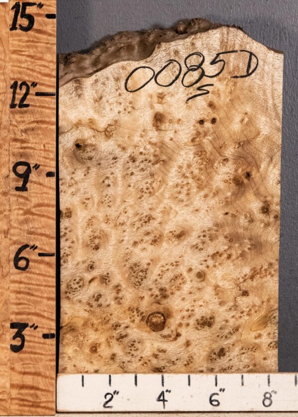 5A Block Burl Myrtlewood with Live Edge 8"1/4 X 14" X 2"1/4 (NWT-0085D) - Image 2