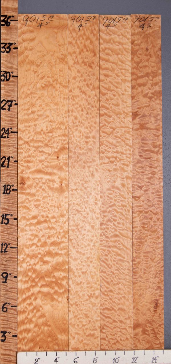 Musical Quilted Maple Lumber 4 Board Set 15" X 36" X 4/4 (NWT-9015C)