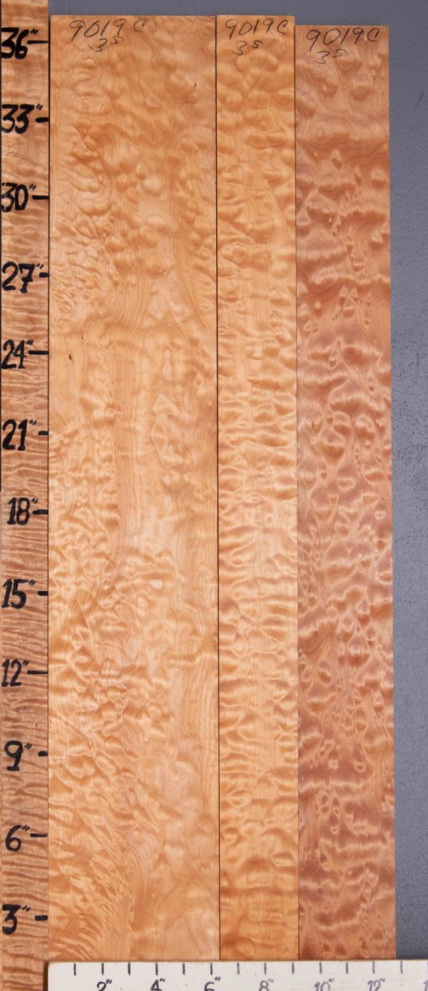 Musical Quilted Maple Lumber 3 Board Set 12"3/4 X 36" X 4/4 (NWT-9019C)