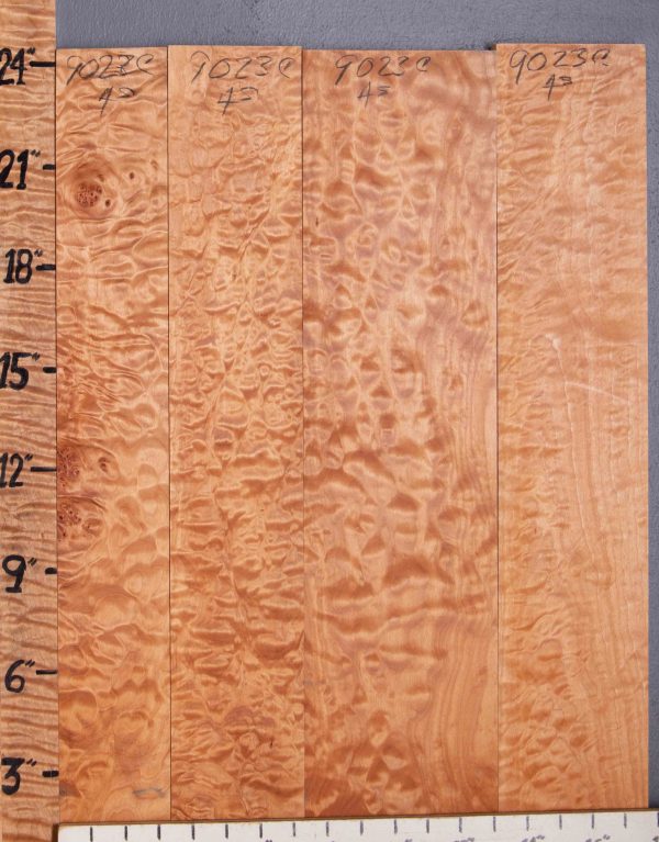Musical Quilted Maple Lumber 4 Board Set 17"3/4 X 24" X 4/4 (NWT-9023C)