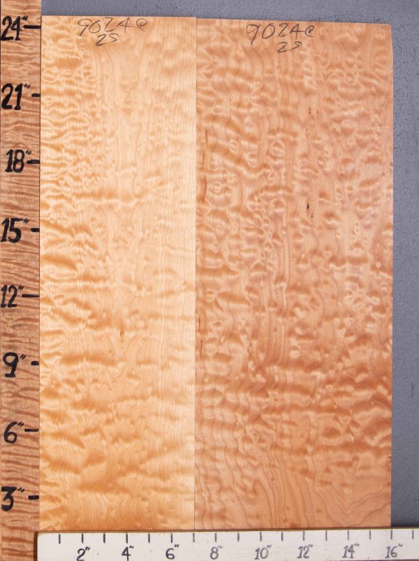 Musical Quilted Maple Lumber 2 Board Set 15"3/4 X 24" X 4/4 (NWT-9024C)