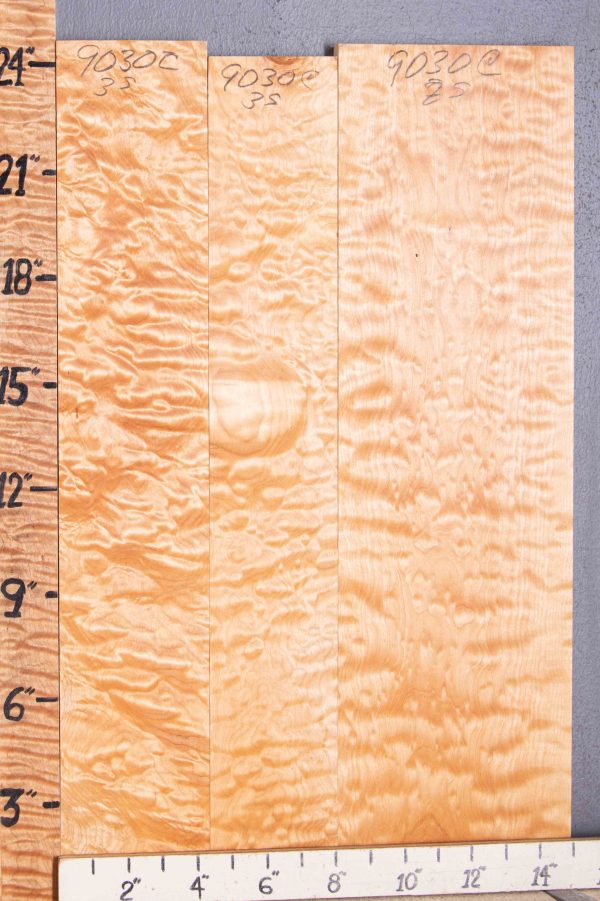 Musical Quilted Maple Lumber 3 Board Set 14"7/8 X 24" X 4/4 (NWT-9030C)