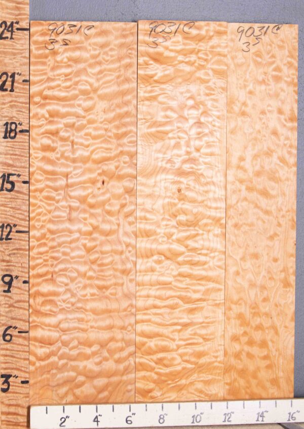 Musical Quilted Maple Lumber 3 Board Set 16"1/4 X 24" X 4/4 (NWT-9031C) - Image 2